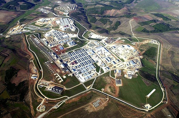 Aerial photo of Camp Bondsteel, KFOR headquarters, Kosovo photo